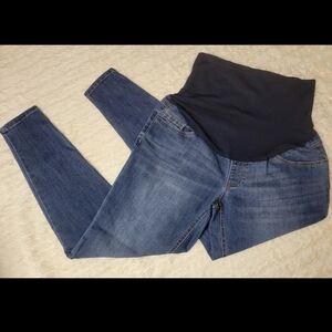 Time and Tru Maternity Skinny Jeans Womens Medium (8-10) Dark Blue Wash